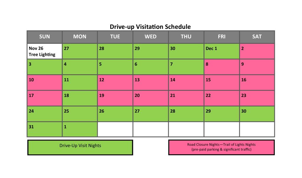 drive up nights schedule graphic