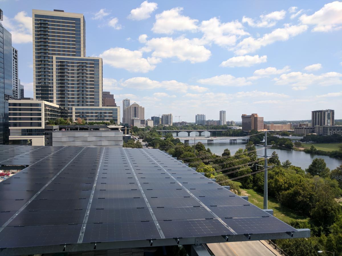 Solar panels on roof of new Central Library